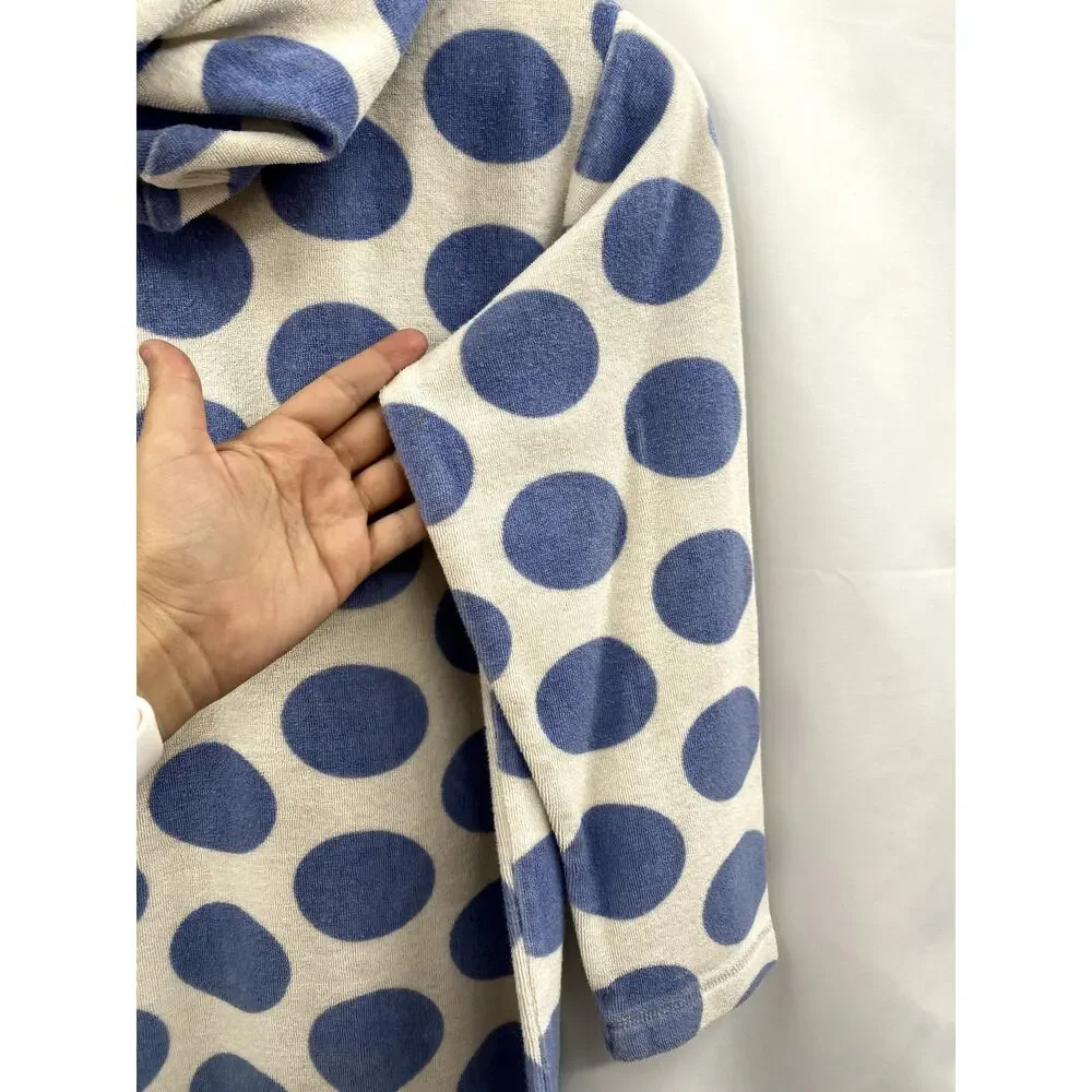 Mini boden white blue terrycloch hoodie dress